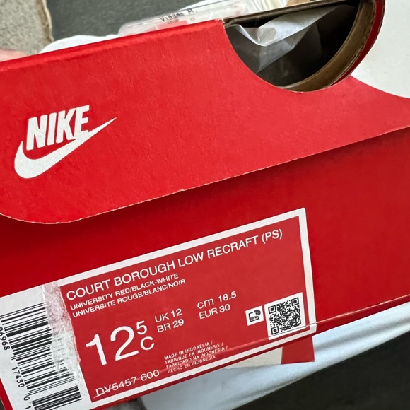 Nike Kids Borough Low Recraft in Black Red Black and Red Sneakers - Picture 11 of 12